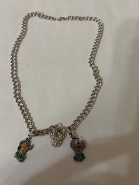 Walt Disney World Parks link charm necklace with crystal Mickey charm Lilo